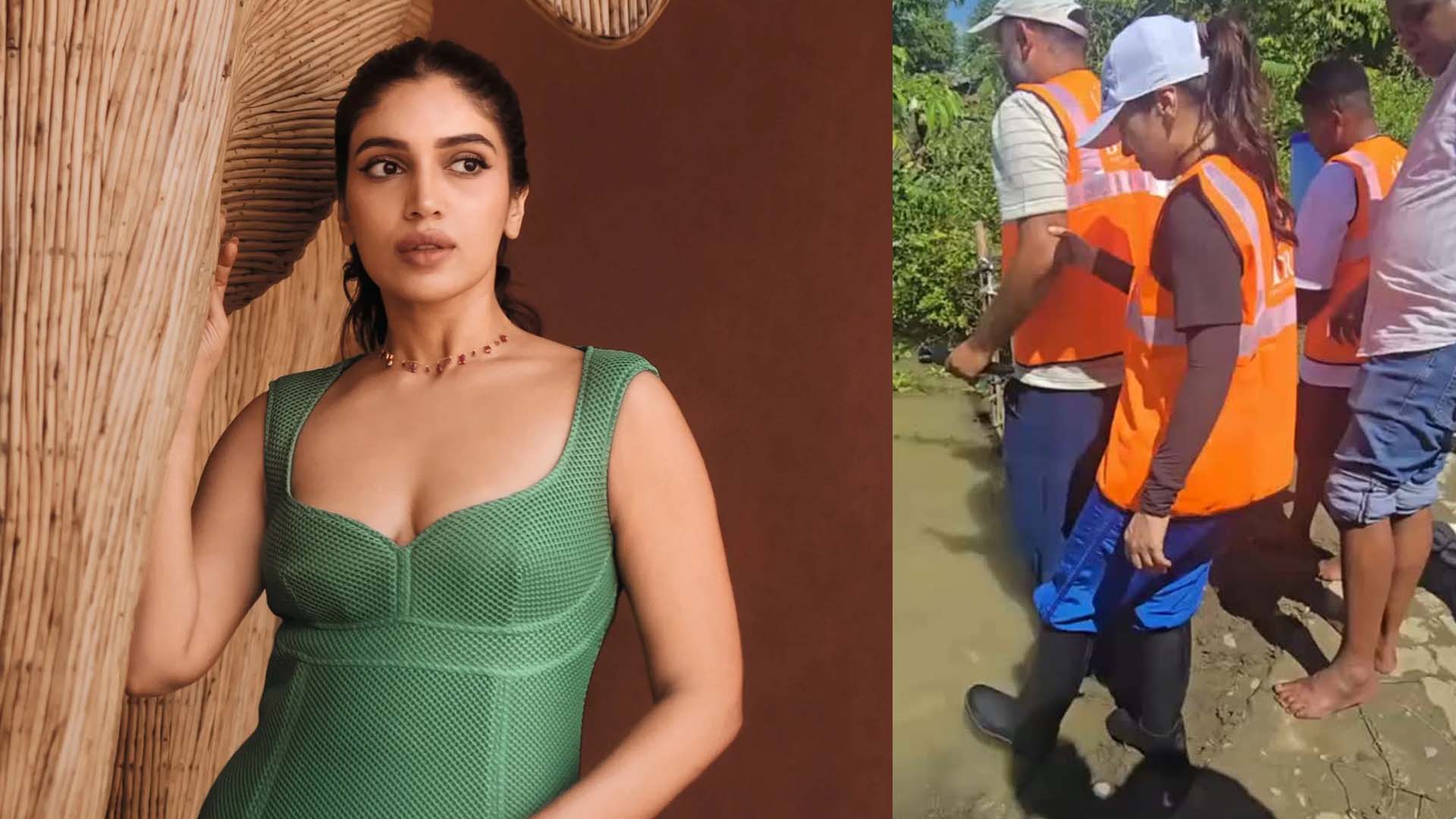 Bhumi Pednekar visits flood-affected areas of Sivasagar and meets local residents